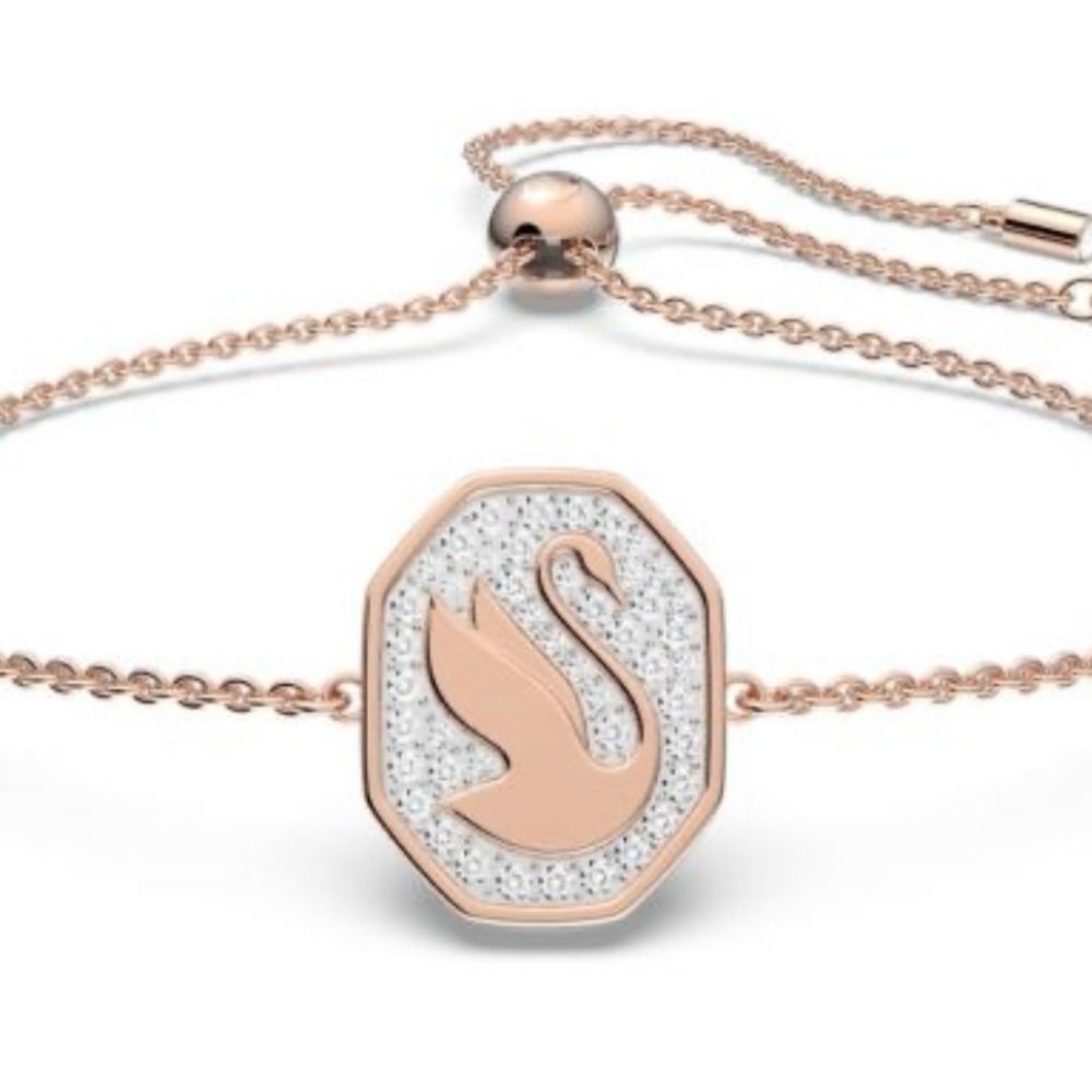 Swarovski Rose Gold-tone plated signum Swan Bracelet